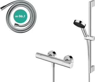Doucheset met thermostaat, chroom