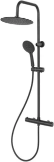 Doucheset met thermostaat en regendouche, 150 cm slang, zwart