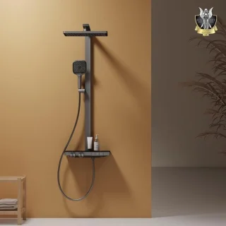 Doucheset met thermostaat en regendouche