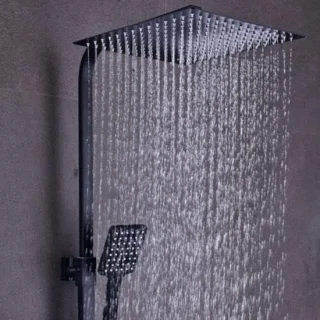 Doucheset met thermostaat - regendouche en handdouche - 30x30 cm - roestvrij staal