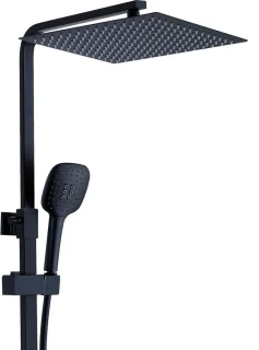 Doucheset Opbouw Mat Zwart Vierkant 25x25 cm Thermostaatkraan Sedal