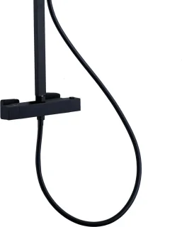 Doucheset Opbouw Mat Zwart Vierkant 25x25 cm Thermostaatkraan Sedal