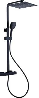 Doucheset Opbouw Mat Zwart Vierkant 25x25 cm Thermostaatkraan Sedal