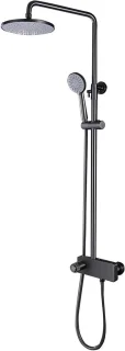 Doucheset Regendouche 20 cm Wandmontage Messing Grijs