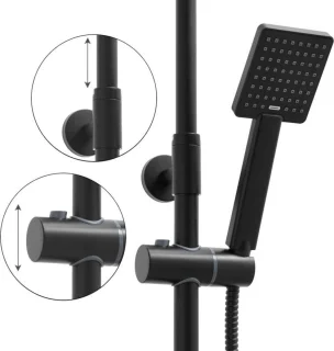 Doucheset Regendouche 20cm en Handdouche Zwart