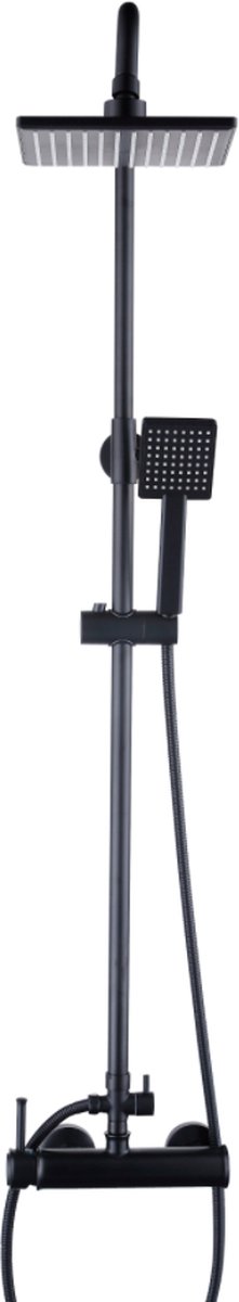 Doucheset Regendouche 20cm Zwart met Mengkraan