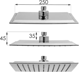 Doucheset Regendouche 25cm Thermostaatkraan