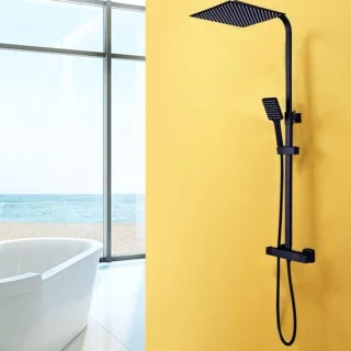 Doucheset regendouche 30cm zwart