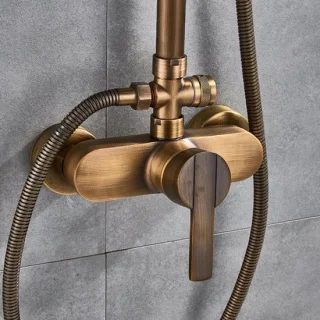Doucheset Regendouche Antiek Messing