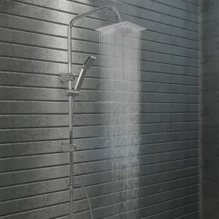 Doucheset Regendouche en Handdouche 20x20 cm Zilver