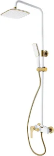 Doucheset regendouche systeem witgoud 85-125 cm