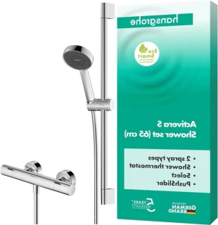 Doucheset thermostaat met glijstang 65 cm chroom