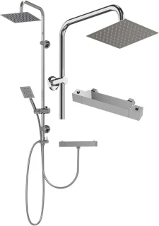 Doucheset Thermostaat Regendouche 95 cm Zilver