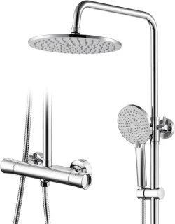 Doucheset thermostaatkraan 25 cm regendouche chroom