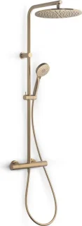 Doucheset thermostaatkraan regendouche 20cm mat goud