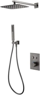 Doucheset thermostatisch regendouche handdouche chroom 25x20 cm
