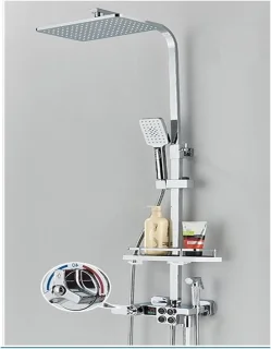 Doucheset thermostatisch regendouche kraan chroom