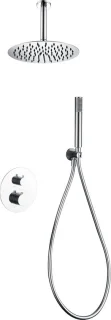 Doucheset thermostatisch - regendouche opbouw - 25 cm - chroom