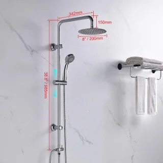 Doucheset wandmontage chroom