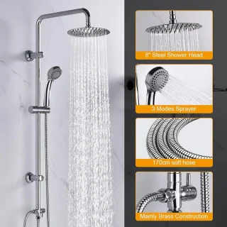 Doucheset wandmontage chroom