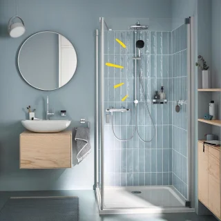 Doucheset wandmontage chroom