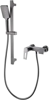 Doucheset wandmontage geborsteld gun grey