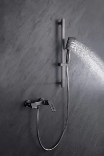Doucheset wandmontage geborsteld gun grey