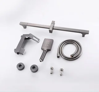 Doucheset wandmontage geborsteld gun grey