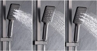Doucheset wandmontage geborsteld gun grey