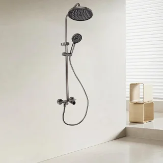 Doucheset wandmontage regendouche grijs