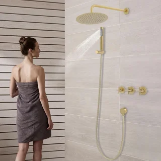 Doucheset wandmontage regendouche handdouche goud