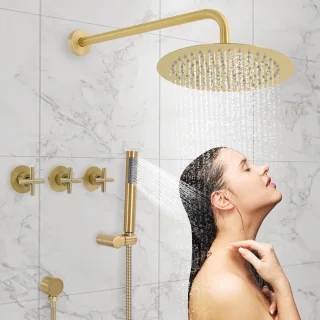 Doucheset wandmontage regendouche handdouche goud