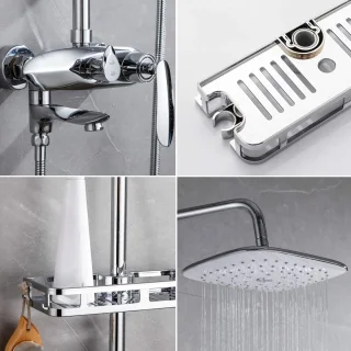 Doucheset wandmontage regendouche kit chroom