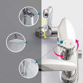 Doucheset wandmontage regendouche kit chroom