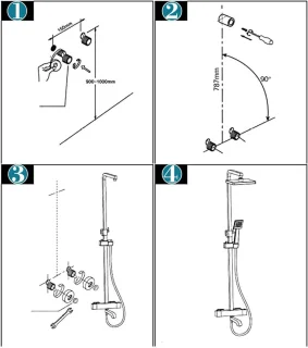 Doucheset wandmontage regendouche kit chroom