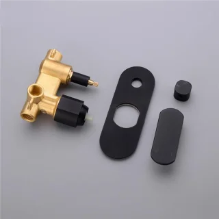 Doucheset wandmontage regendouchekraan set 25 cm vierkant mat zwart