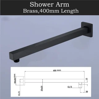 Doucheset wandmontage regendouchekraan set 25 cm vierkant mat zwart