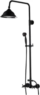 Doucheset zwart - 20.5 cm douchekop