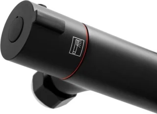 Doucheset Zwart met Thermostaatkraan en Regendouche