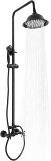 Doucheset zwart - regendouche waterval - verstelbare hoogte 90-118 cm