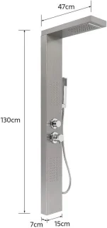 Douchestangset RVS 140 cm