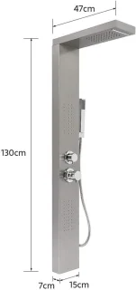 Douchestangset RVS 140 cm