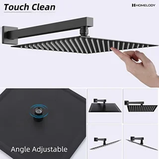 Douchesysteem 12 inch Zwart