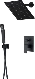 Douchesysteem 200 mm douchekop mat zwart