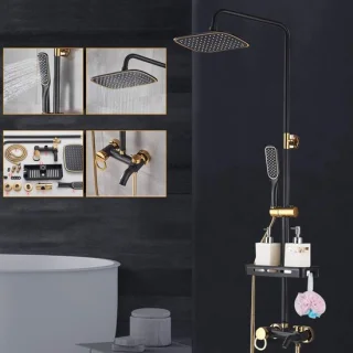 Douchesysteem 8 inch zwart