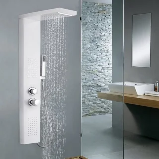 Douchesysteem aluminium geborsteld