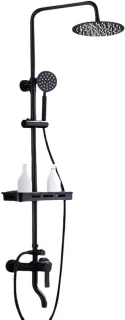 Douchesysteem compleet messing armatuur 8 inch zwart
