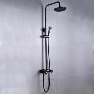 Douchesysteem compleet regendouche set in hoogte verstelbaar 80-120 cm zwart