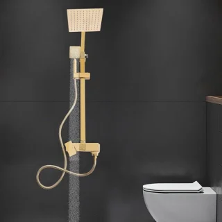Douchesysteem goud - regendouche set