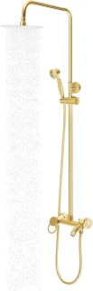 Douchesysteem goud - regendouche set - in hoogte verstelbaar 80-117 cm